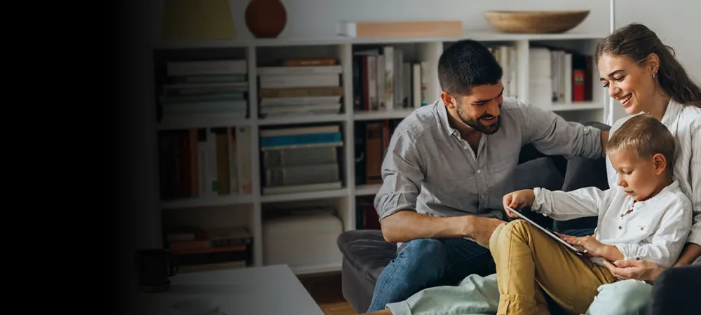 Family laughing in pest free home